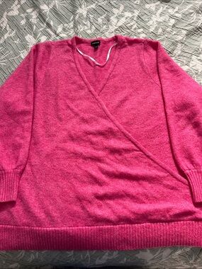 Hot pink v-neck sweater